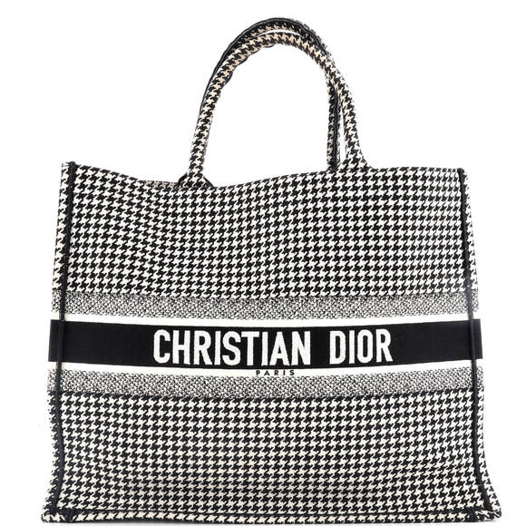 Christian Dior Book Tote Houndstooth #185659C18B - Picture 1 of 9
